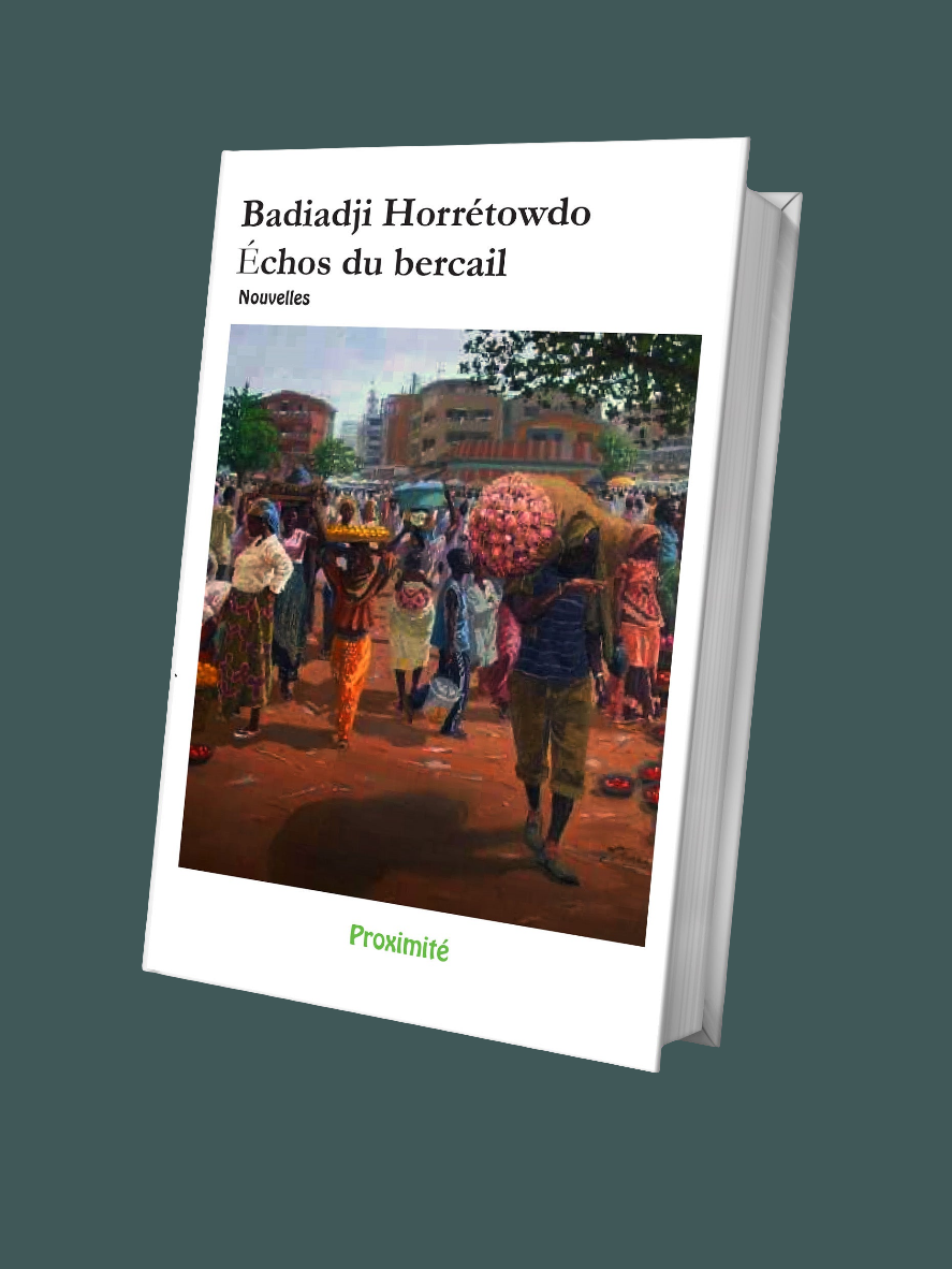 Couverture du recueil de nouvelles de Badiadji Horrétowdo intitulé  "Échos du bercail" portant sur les injustices sociales au Cameroun
